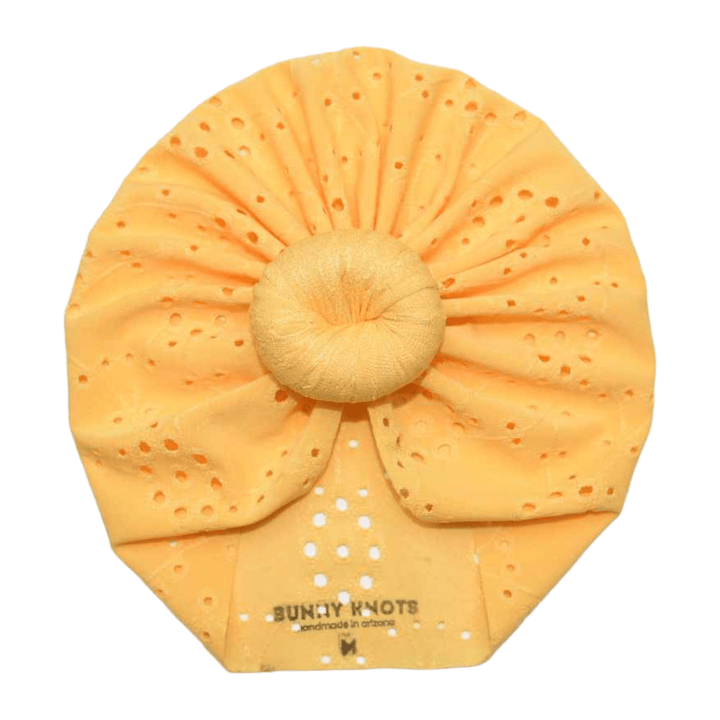 Sue Lee | Setting Sun | Eyelet Headwrap - Bunny Knots