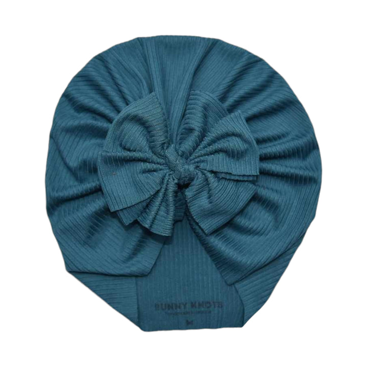 Marleigh | Victorian Teal | Brushed Rib Headwrap - Bunny Knots