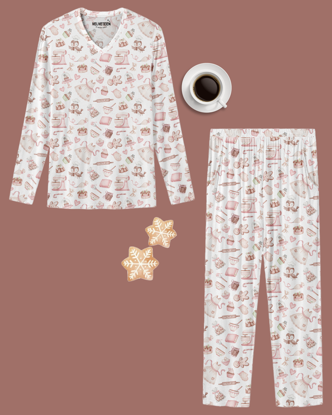 Santa's Bakery | Unisex Adult Bamboo Long Sleeve Loungewear Set