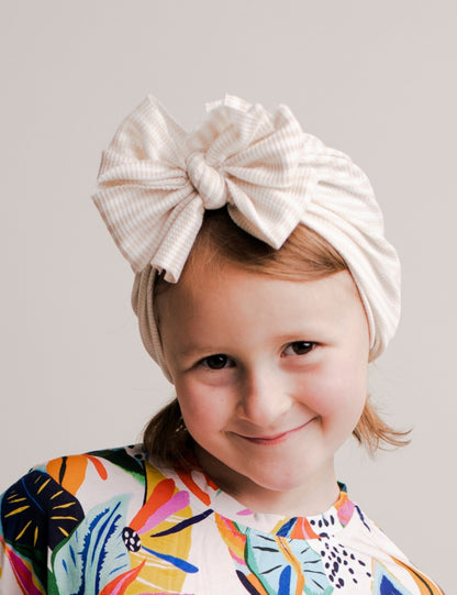 Dustee | Natural Tan & Cream Stripe | Waffle Headwrap