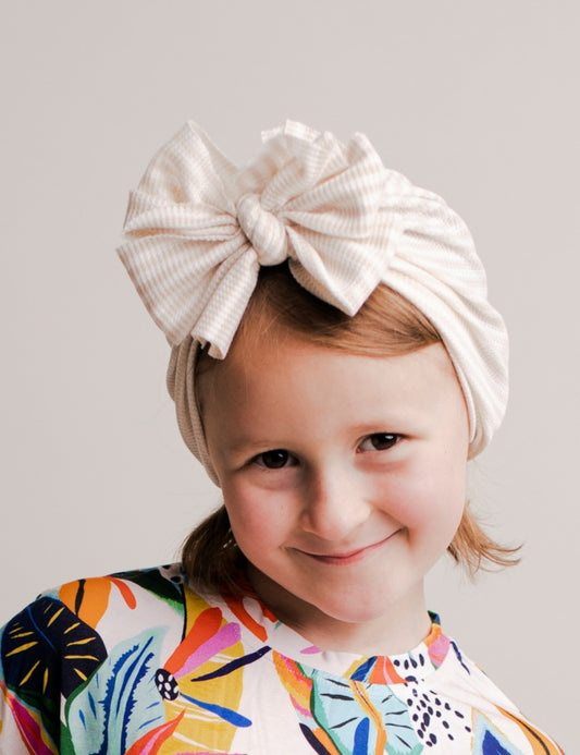 Dustee | Natural Tan & Cream Stripe | Waffle Headwrap