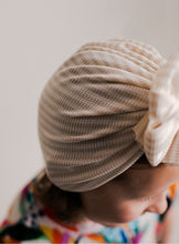 Load image into Gallery viewer, Dustee | Natural Tan &amp; Cream Stripe | Mini Waffle Headwrap
