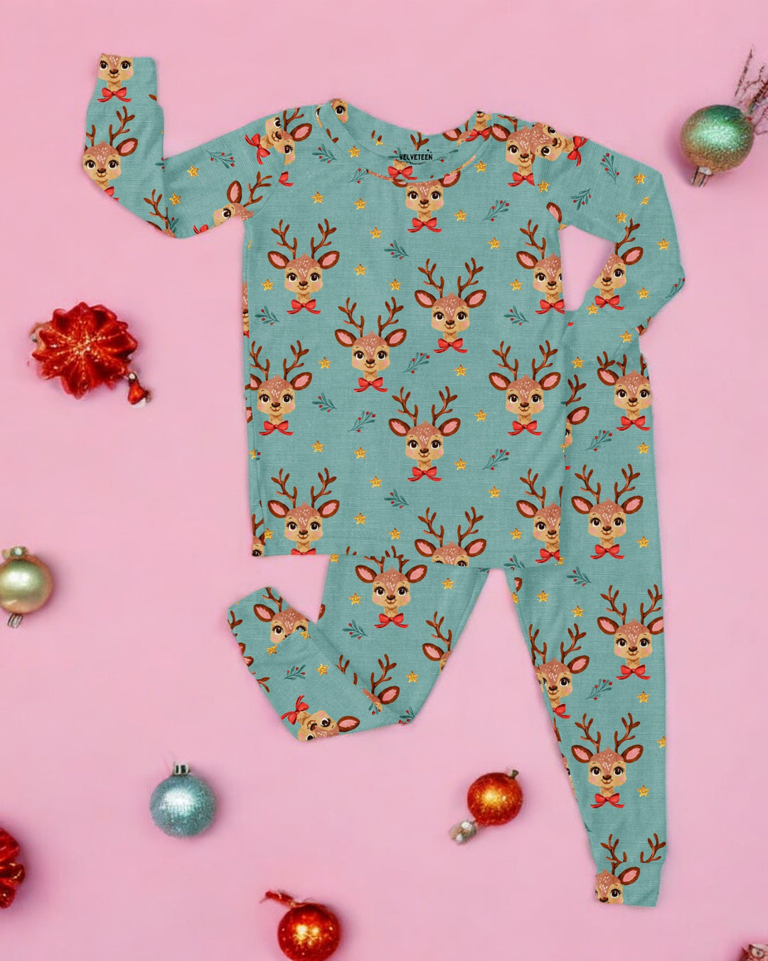 Tiny Reindeer | Bamboo Loungewear Set - Bunny Knots