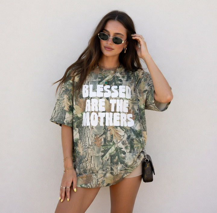 Blessed Are The Mothers Luxe Oversized Drop Sleeve T-Shirt