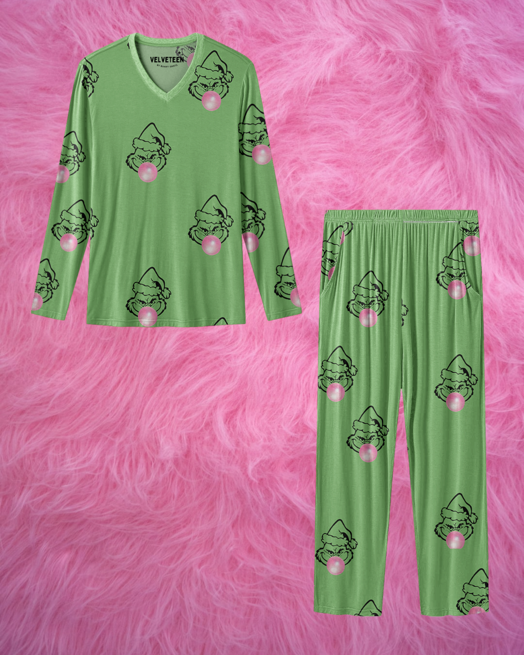 BubbaGrinch | Unisex Adult Bamboo Long Sleeve Loungewear Set