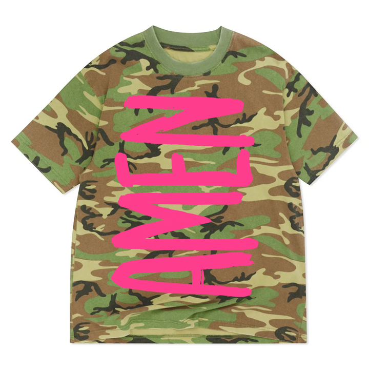 AMEN Camo Luxe Oversized Drop Sleeve T-Shirt