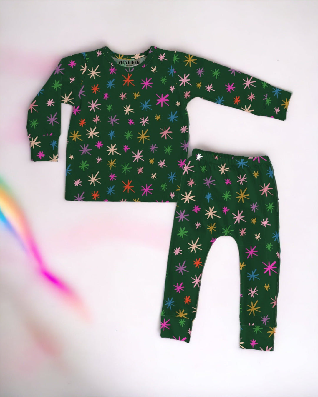 Brightly Shining | Fitted Bamboo Long Sleeve Loungewear Set - Bunny Knots