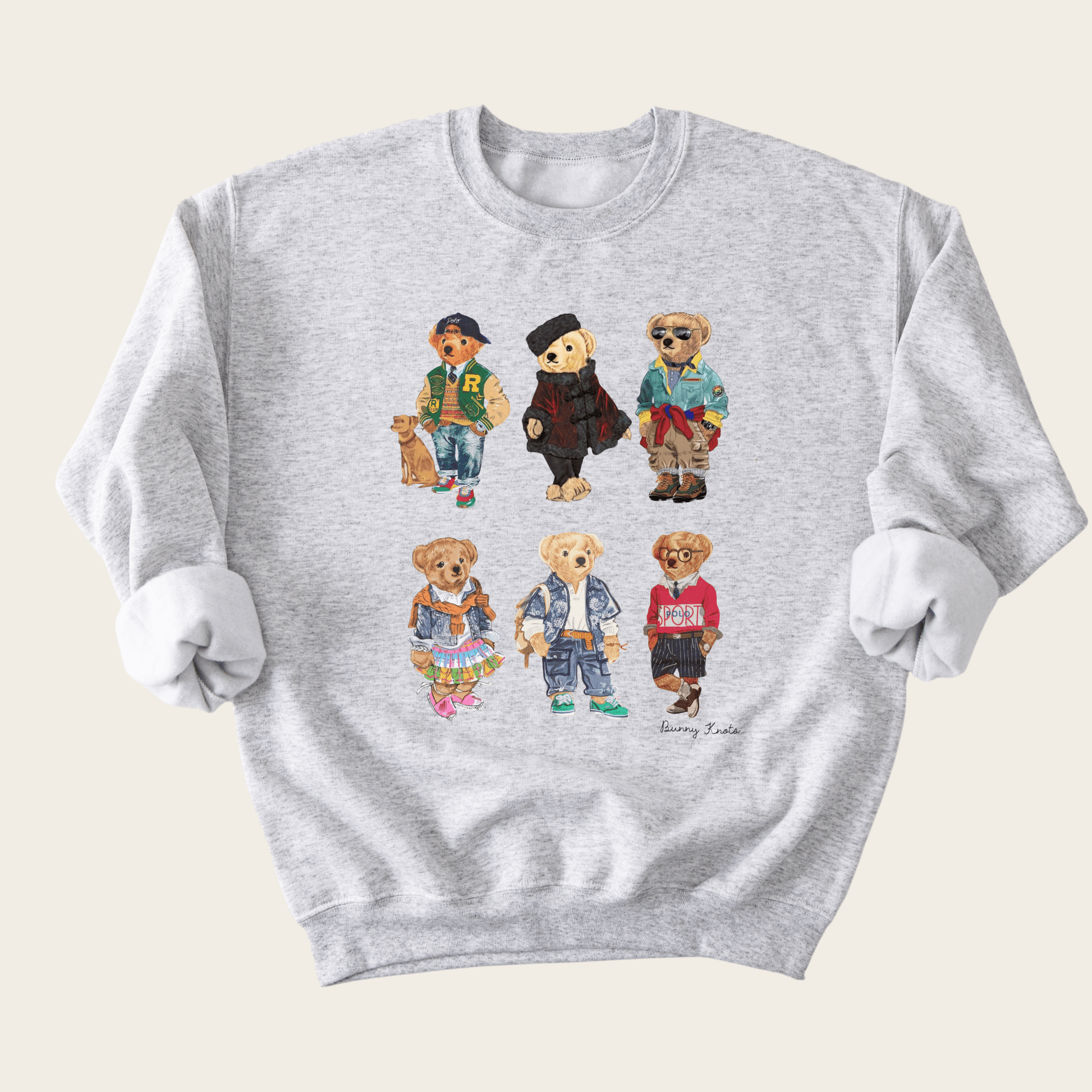 Beary Preppy Crewneck Sweatshirt - Bunny Knots