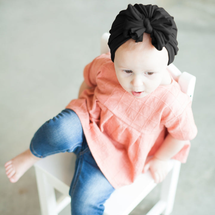 Blakely | Caviar Black | Classic Headwrap - Bunny Knots