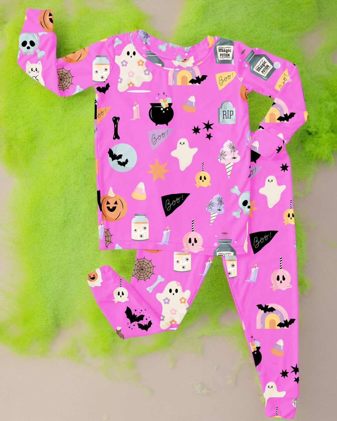 Sweetest Spooks (Pink) | Bamboo Loungewear Set - Bunny Knots