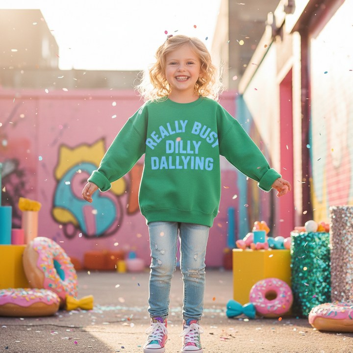 Busy Dilly Dallying Crewneck Sweatshirt