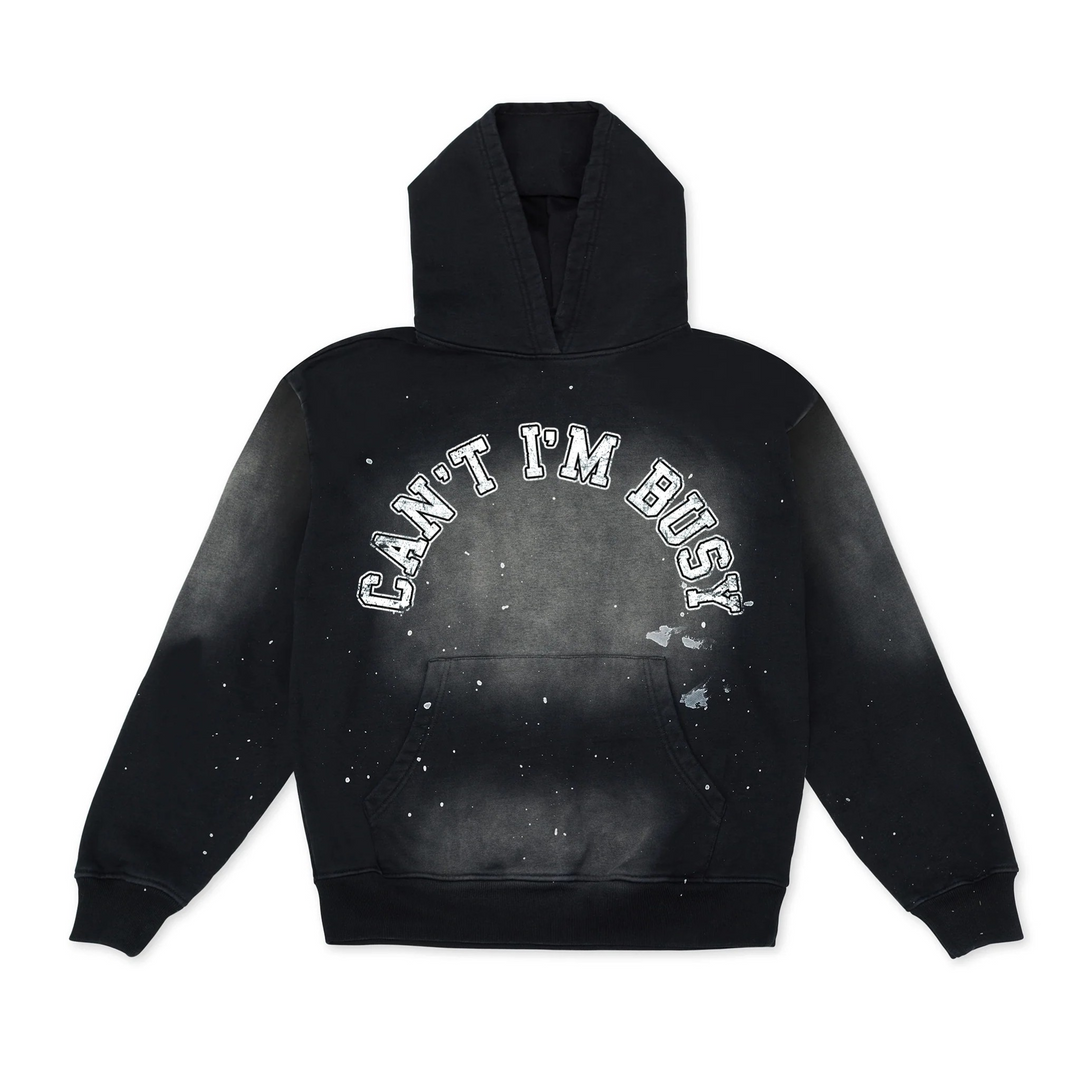 Can't I'm Busy Luxe Paint Splatter Oversized Hoodie