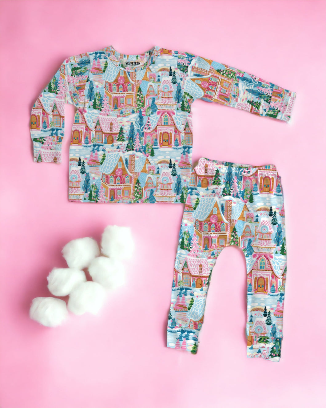 Southern Belle Holiday Town | Fitted Bamboo Long Sleeve Loungewear Set