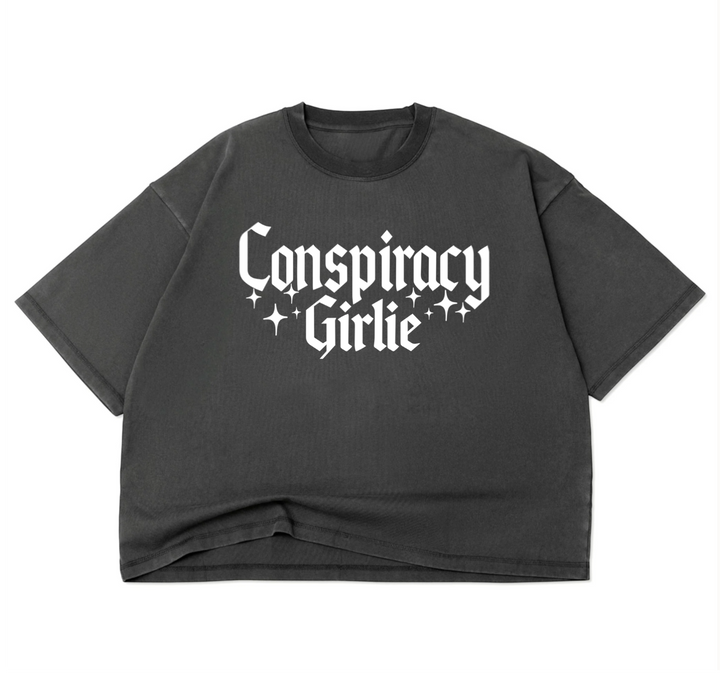 Conspiracy Girlie Luxe Crop Oversized Drop Sleeve T-Shirt