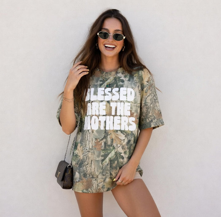 Blessed Are The Mothers Luxe Oversized Drop Sleeve T-Shirt