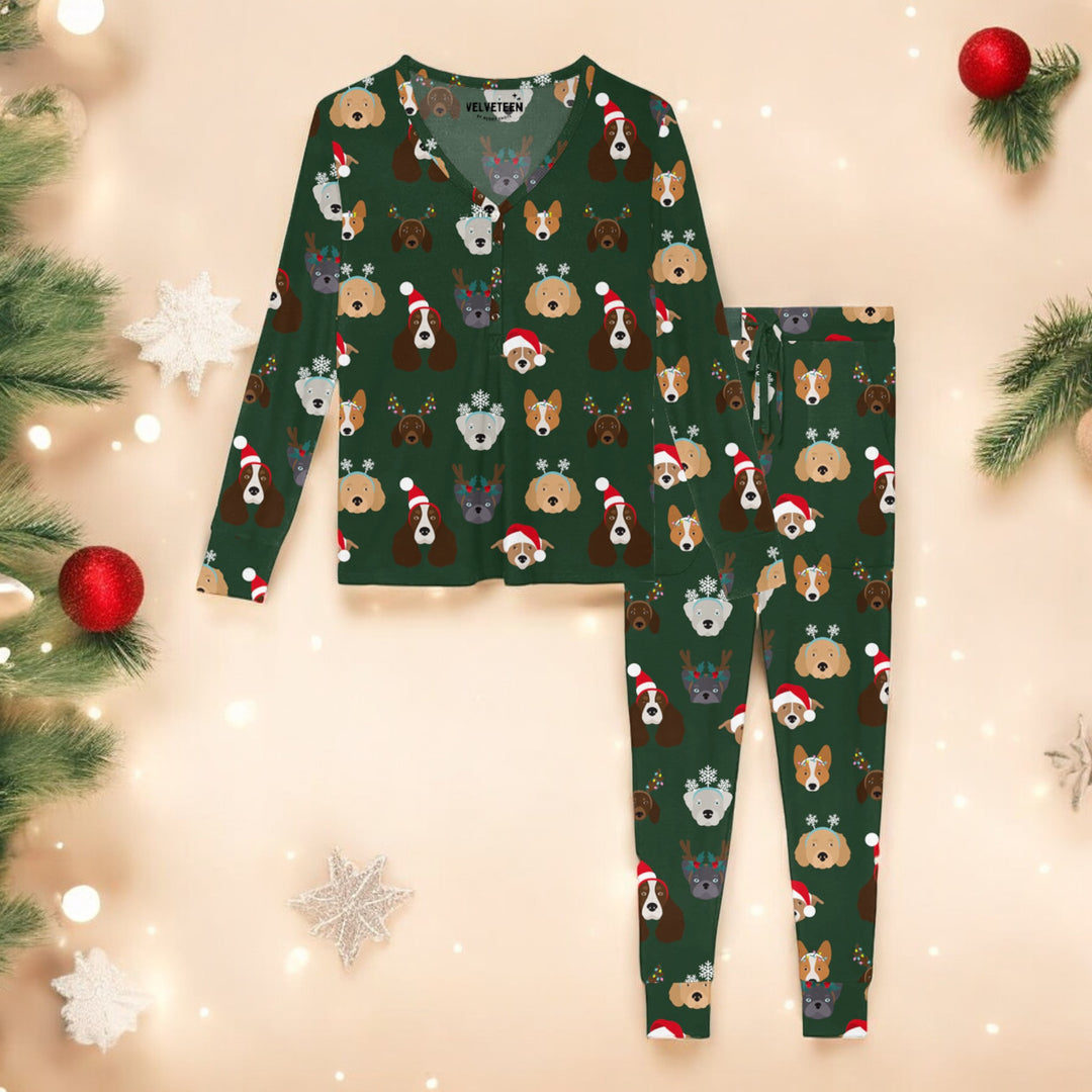 Santa Paws | Women's Bamboo Loungewear Set - Bunny Knots