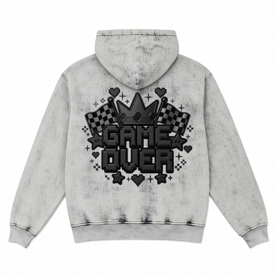 Cement 'Game Over' Zip-Up Hoodie