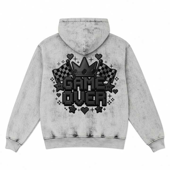 Cement 'Game Over' Zip-Up Hoodie
