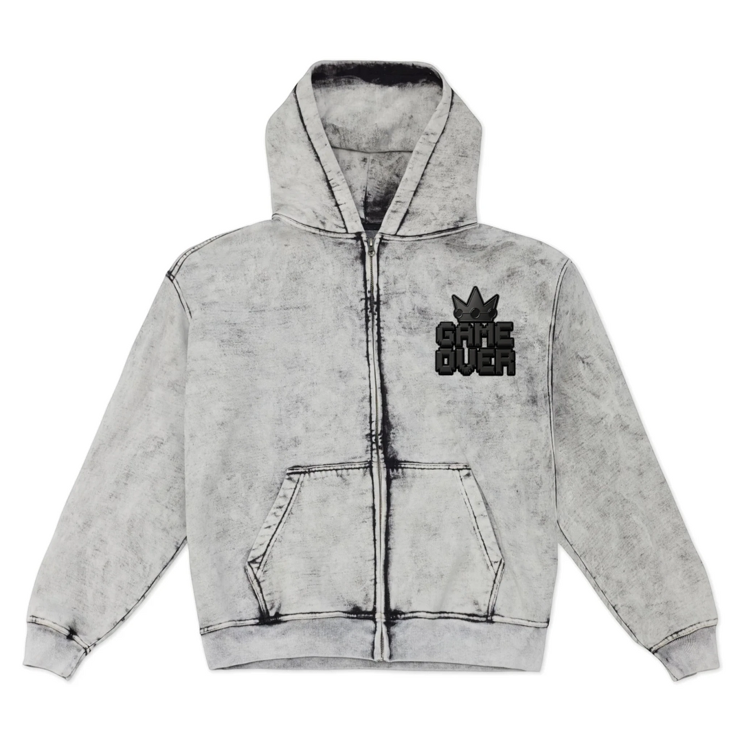 Cement 'Game Over' Zip-Up Hoodie