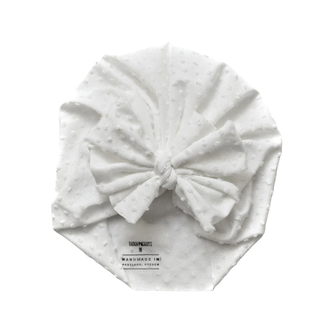 Royce | Opal White | Shabby Swiss Dot Headwrap - Bunny Knots