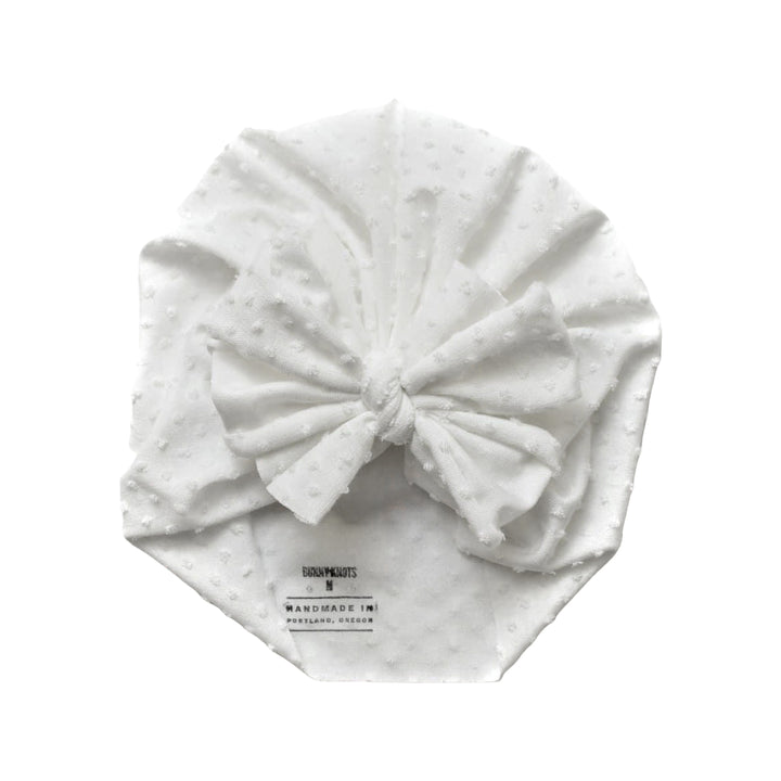 Royce | Opal White | Shabby Swiss Dot Headwrap - Bunny Knots