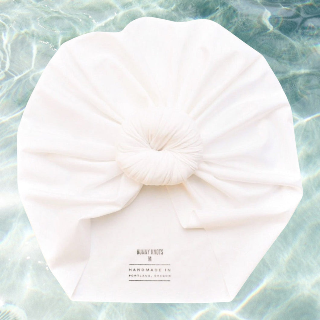 Genevieve | Cloud White | Knotted Swim Headwrap