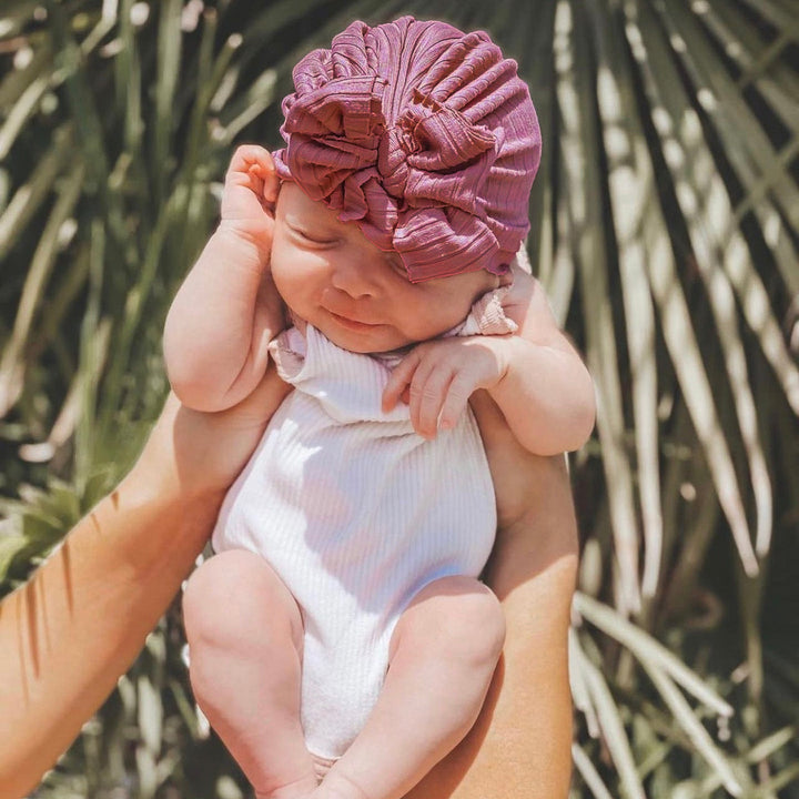 Delores | Mauve Pink | Brushed Rib Headwrap - Bunny Knots