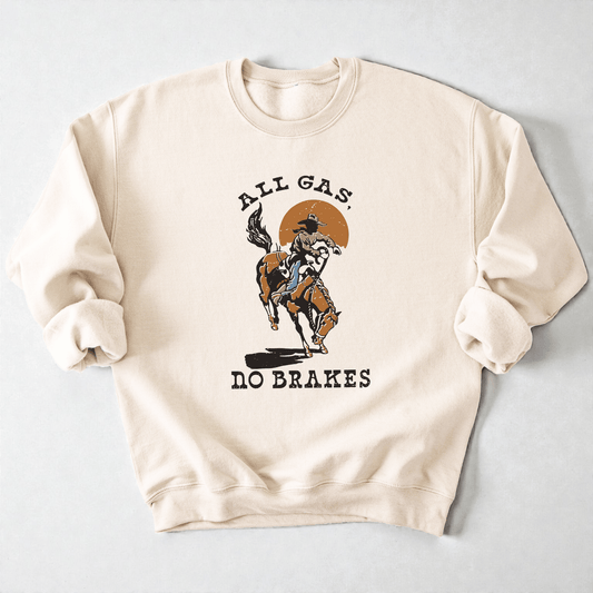 All Gas No Brakes Crewneck Sweatshirt - Bunny Knots