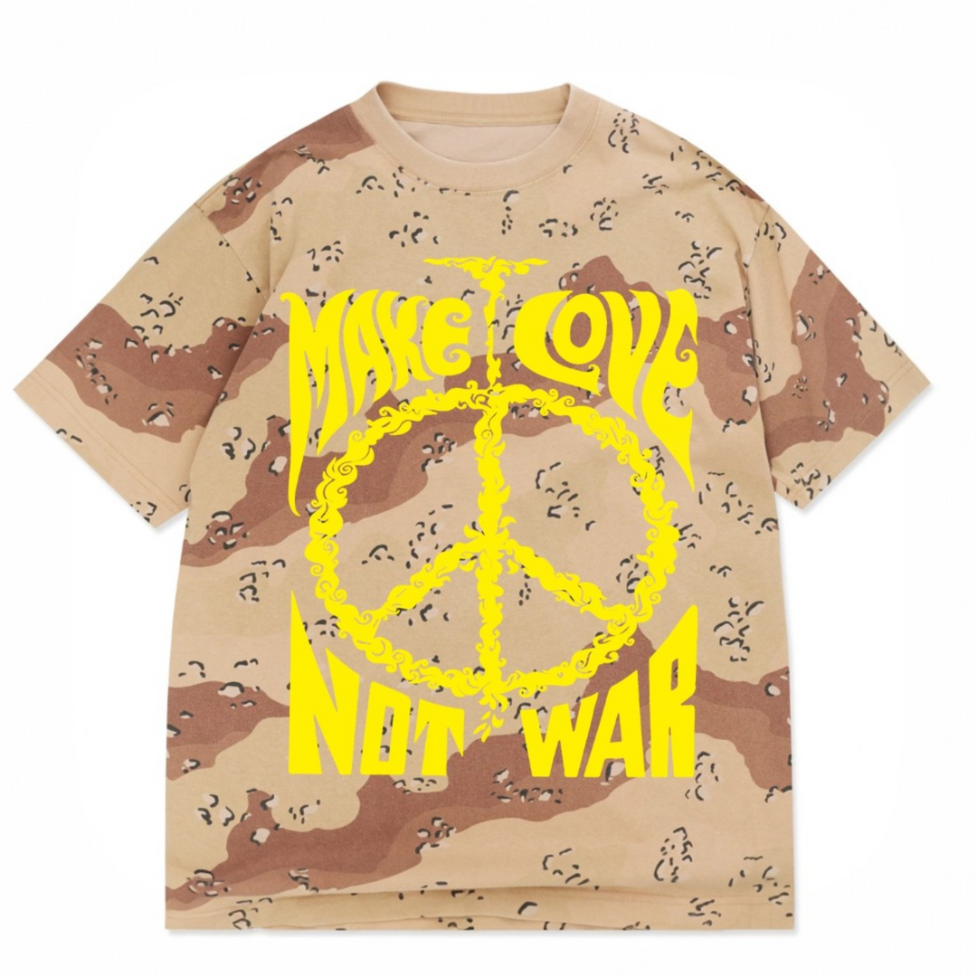Make Love Not War Luxe Oversized Drop Sleeve T-Shirt