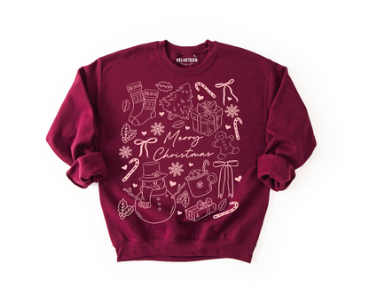Christmas Doodles Crewneck Sweatshirt