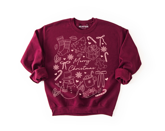 Christmas Doodles Crewneck Sweatshirt