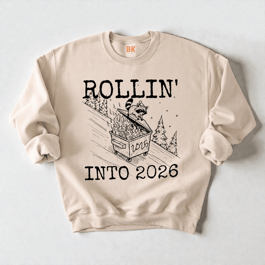 Rollin' Into 2026 Crewneck Sweatshirt - Bunny Knots
