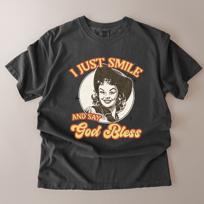 Smile & Say God Bless T-Shirt - Bunny Knots