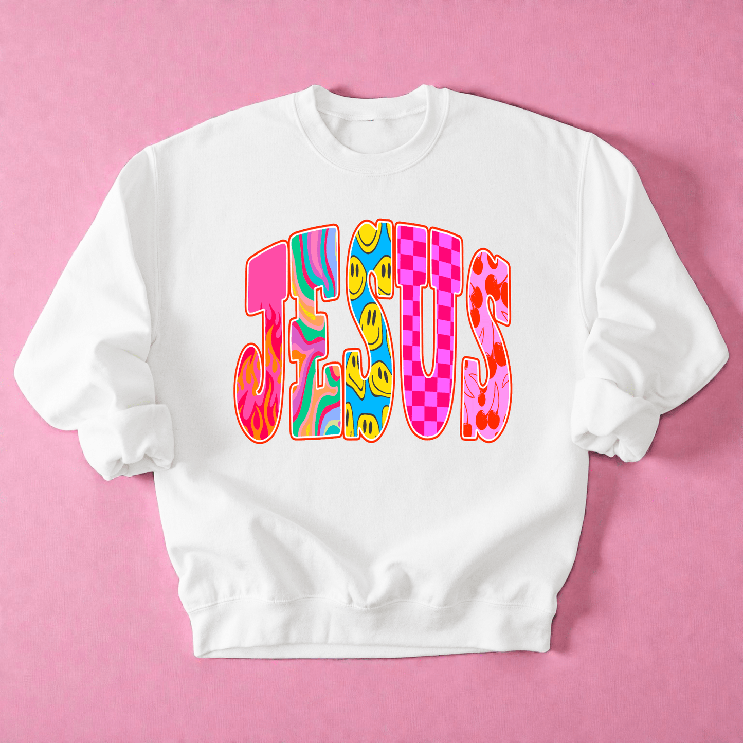Peace, Love, & Jesus Crewneck Sweatshirt - Bunny Knots