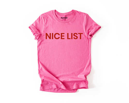 Nice List (Pink) T-Shirt