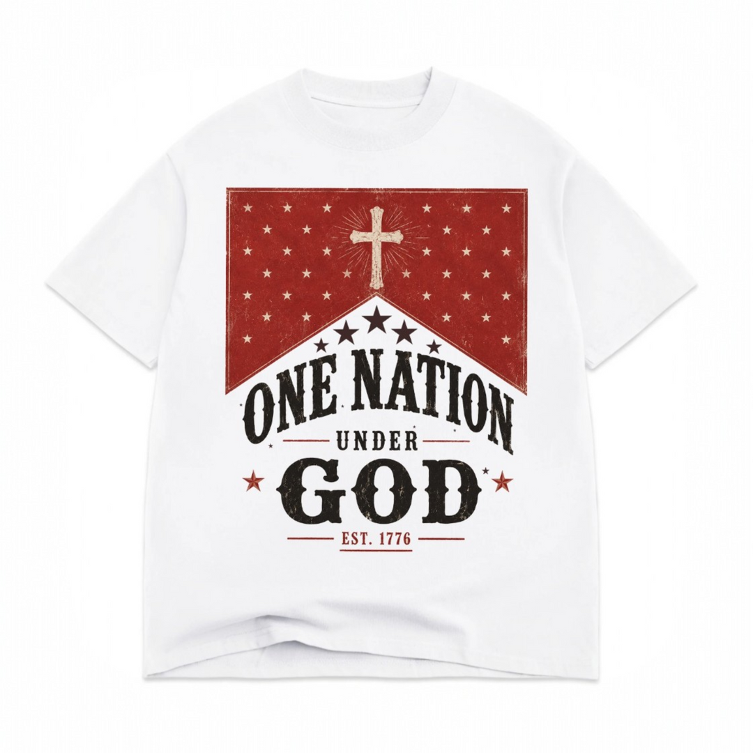 One Nation Under God Luxe Oversized Drop Sleeve T-Shirt