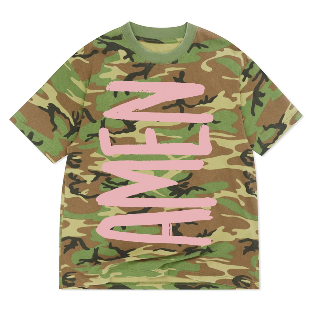 AMEN Camo Luxe Oversized Drop Sleeve T-Shirt