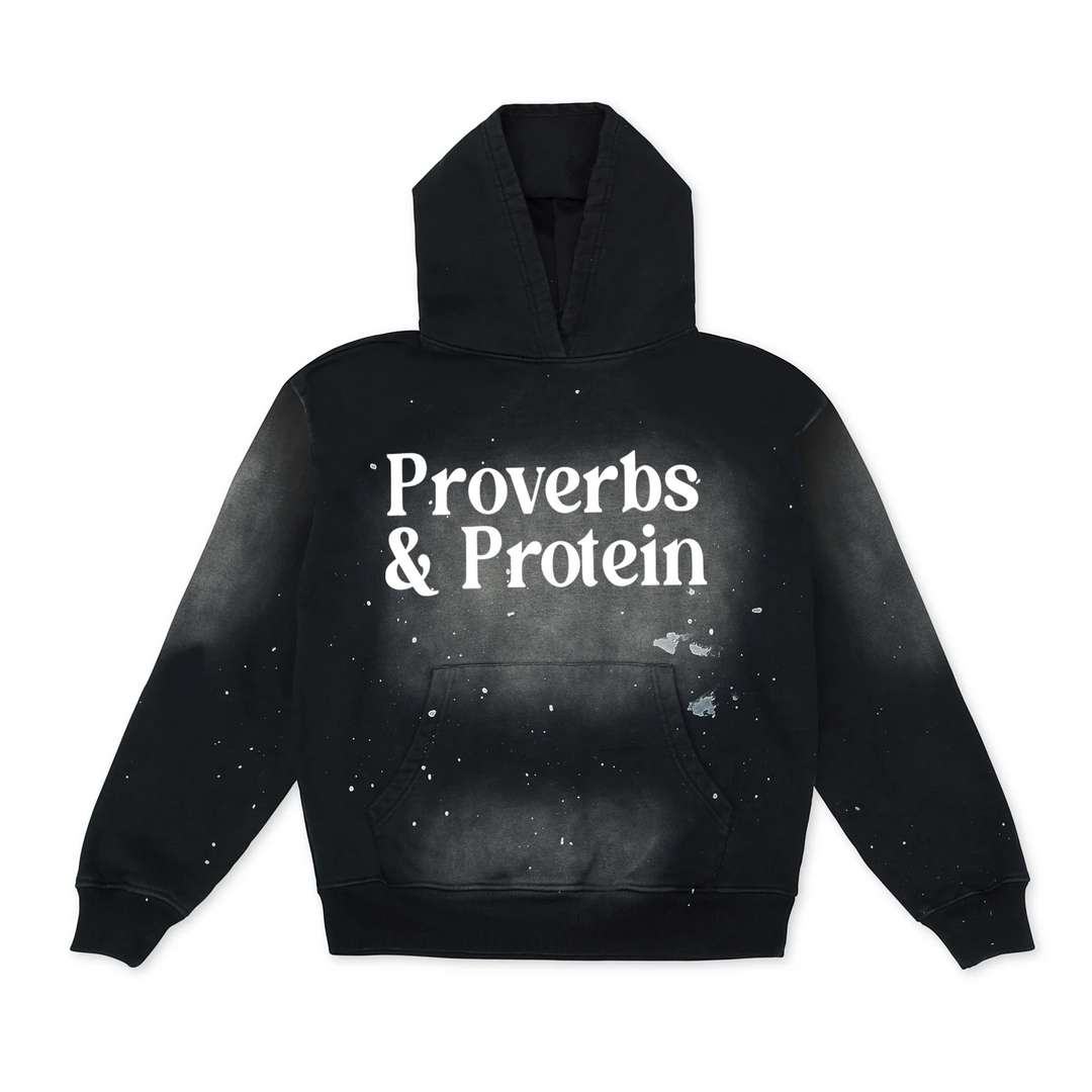 Proverbs & Protein Luxe Paint Splatter Oversized Hoodie