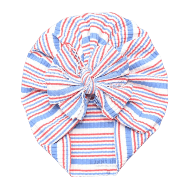 Rosy | Retro USA Stripe | Ribbed Headwrap - Bunny Knots