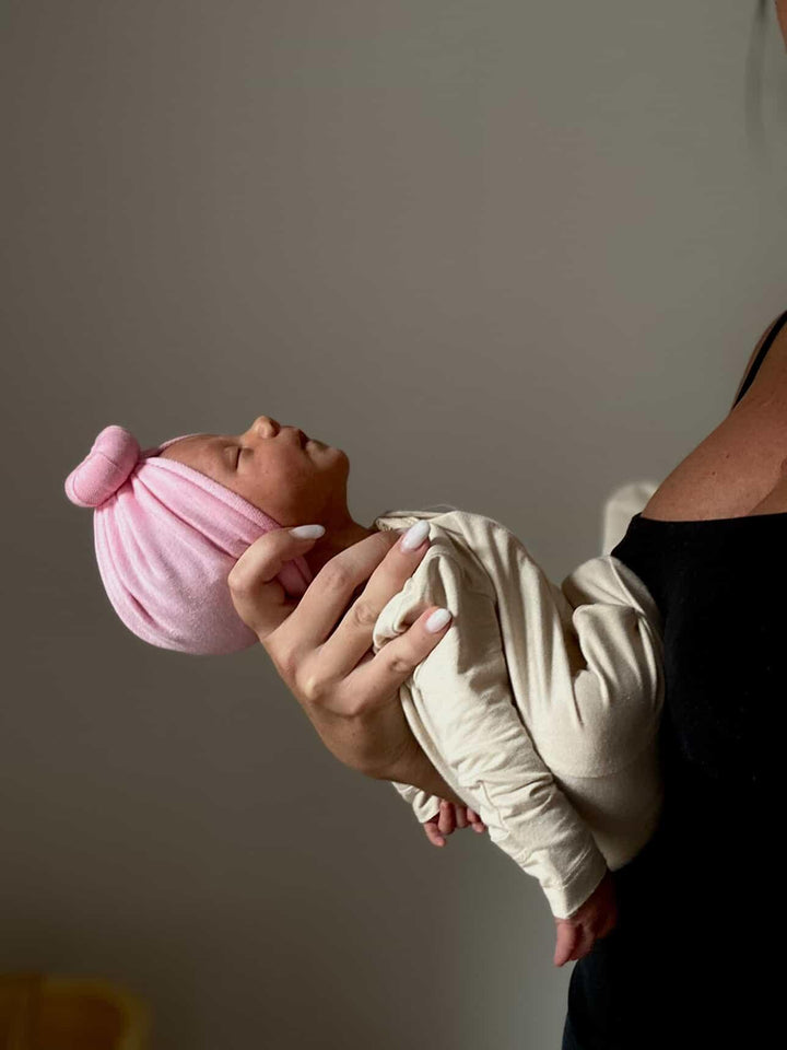 Fairytale | Heathered Pink | French Terry Headwrap - Bunny Knots