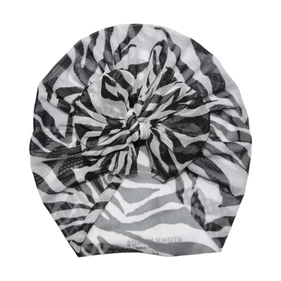 Zippidy | Zebra | Boho Mesh Headwrap - Bunny Knots