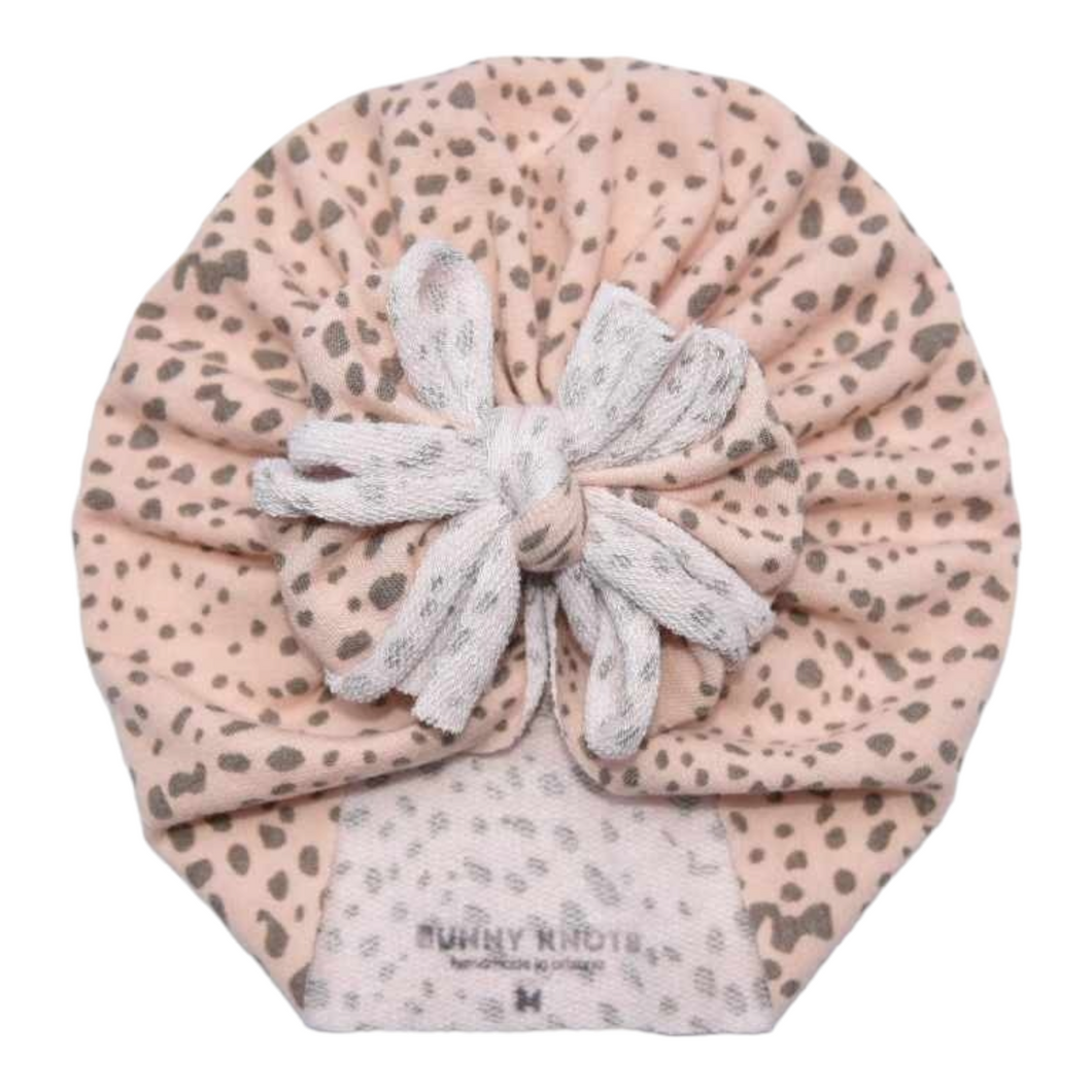 Pinkie Too | Lightly Leopard | French Terry Raga Headwrap