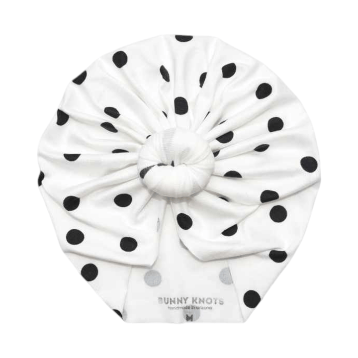 Darling | Black & White Polka | Classic Headwrap - Bunny Knots