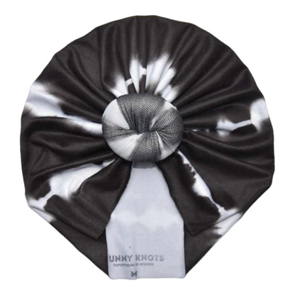 Hani | Black Tie Dye | Classic Knotted Headwrap
