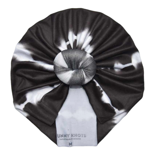 Hani | Black Tie Dye | Classic Knotted Headwrap