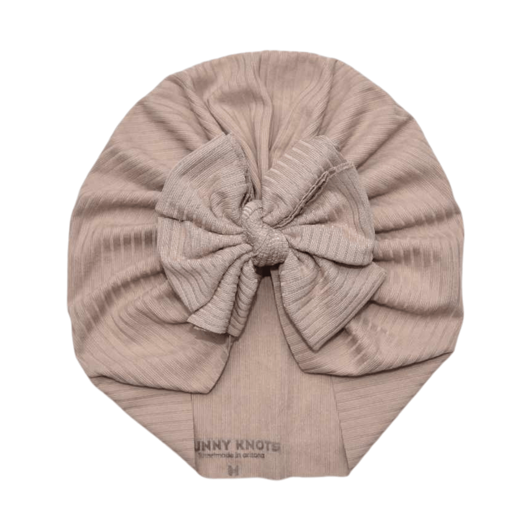 Amaretti | Taupish | Brushed Rib Headwrap - Bunny Knots