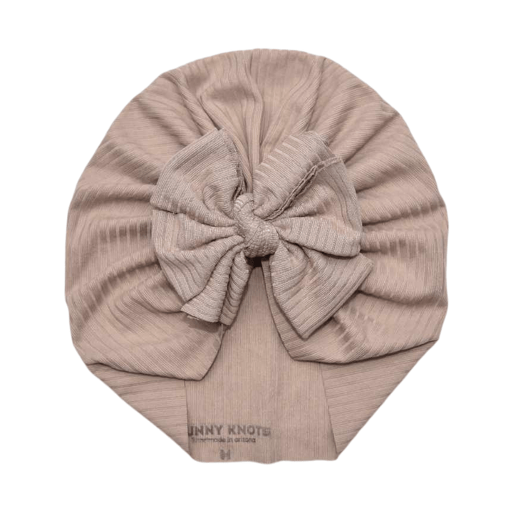 Amaretti | Taupish | Brushed Rib Headwrap - Bunny Knots
