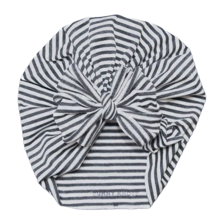 Esmeralda | Charcoal Stripe | Classic Headwrap - Bunny Knots