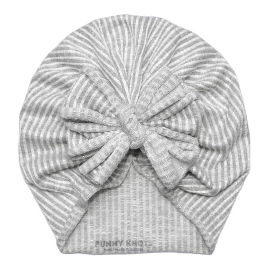 Yucca | Grey Earth Stripe | Buttery Rib Headwrap
