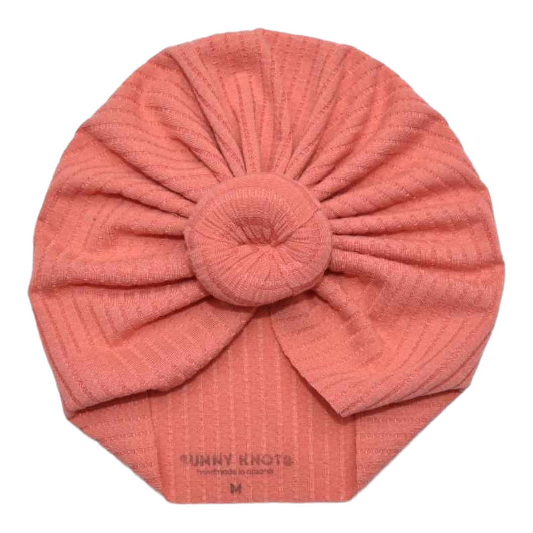 Laela | Terra Coral | Ribbed Knotted Headwrap
